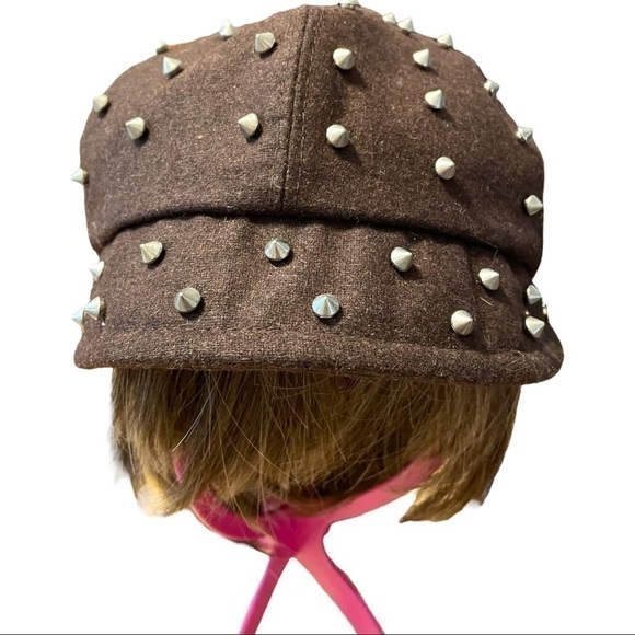 𝅺SCALA Pronto, wool blend, metal studded, newsboy cap, excellent condition - Picture 2 of 5